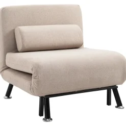Butaca Linda Homcom convertible en cama beige 75x75x70 cm