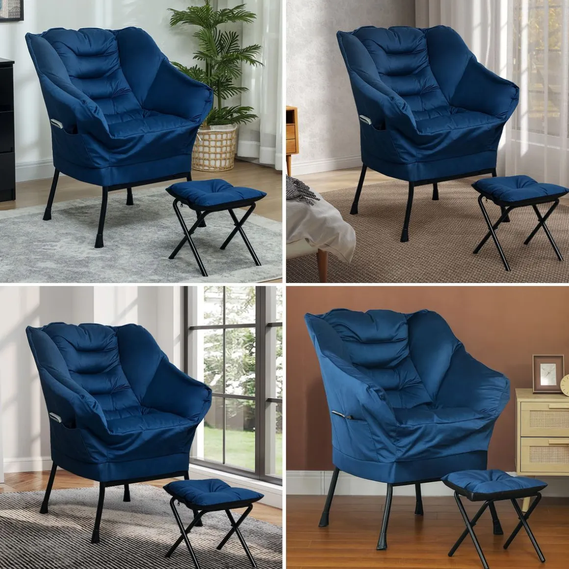 Butaca Nube Homcom con reposapiés 100x80x78 cm