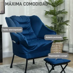 Butaca Nube Homcom con reposapiés 100x80x78 cm