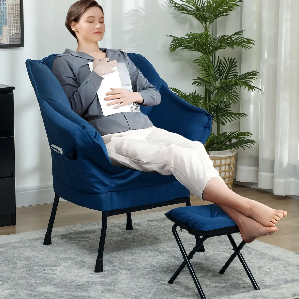 Butaca Nube Homcom con reposapiés 100x80x78 cm