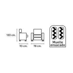 Butaca relax Cancun Deluxe reclinable manual 103x78x93 cm