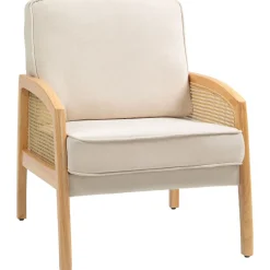 Butaca Romera Homcom cojines extraíbles beige 88x67x75 cm