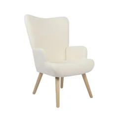 Butaca Voss respaldo alto con reposabrazos blanco 94,5x64x70,5 cm