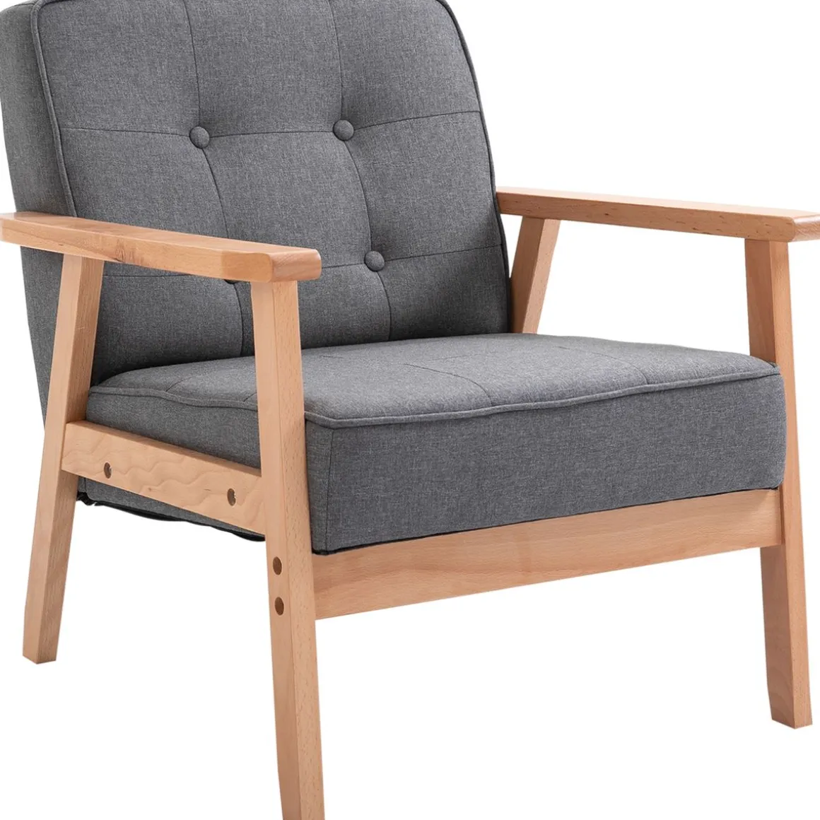 Butaca Yale Homcom con reposabrazos gris/natural 78x65x69 cm