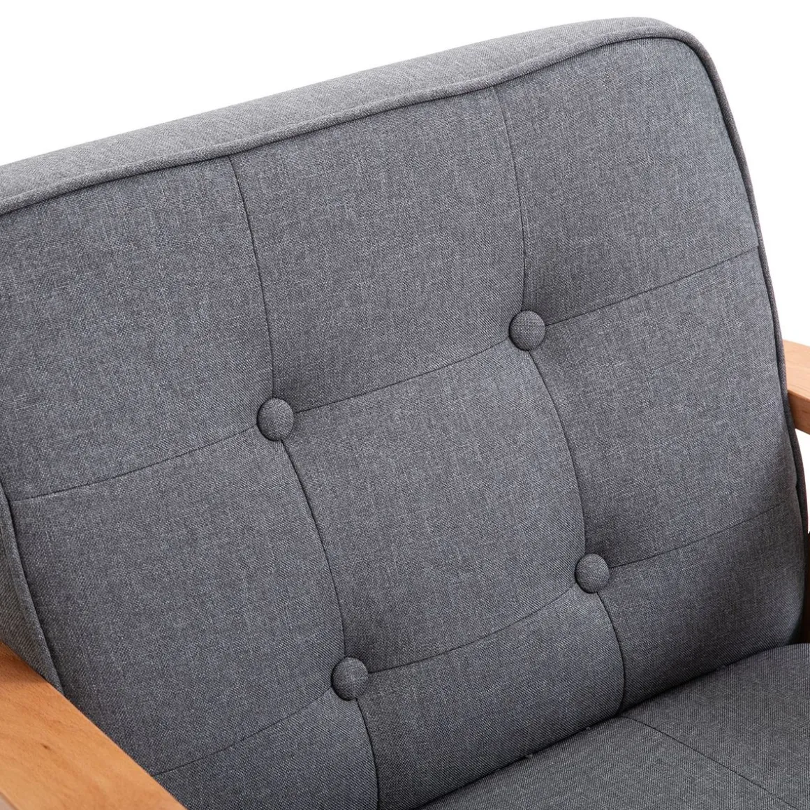 Butaca Yale Homcom con reposabrazos gris/natural 78x65x69 cm