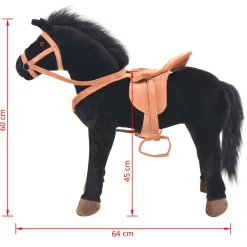 Caballo de juguete de peluche con montura 60x64 cm
