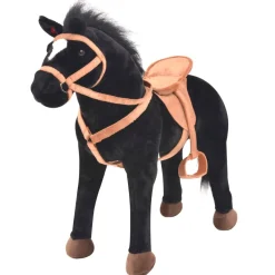 Caballo de juguete de peluche con montura 60x64 cm