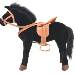 Caballo de juguete de peluche con montura 60x64 cm