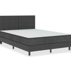 Cabecero Asti copetudo tela gris oscuro 140x200 cm