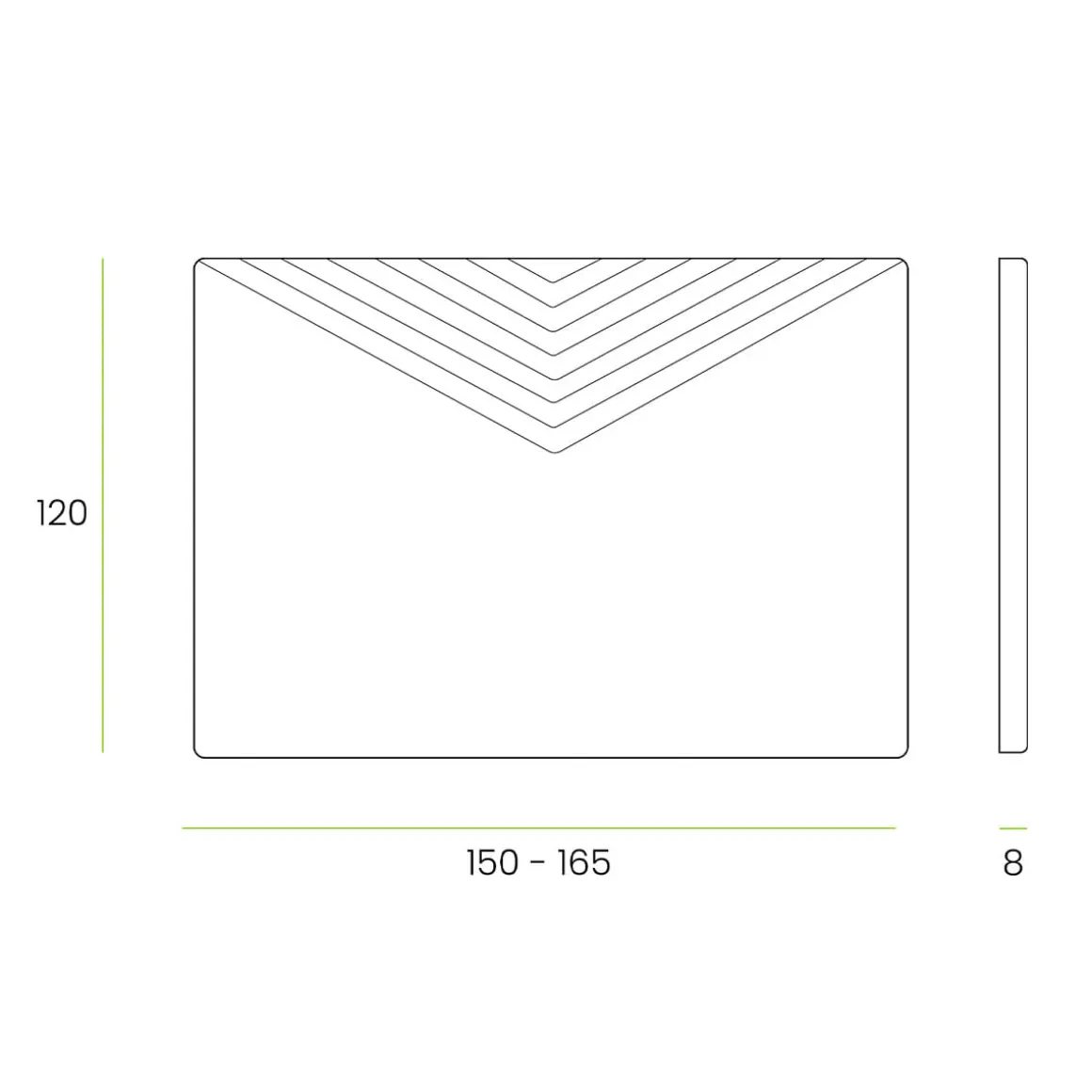 Cabecero Celorio tela Guata diseño líneas