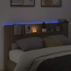 Cabecero Margot 1 estante + LED roble 103,5x180x16,5 cm
