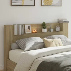 Cabecero Margot 1 estante + LED roble 103,5x180x16,5 cm