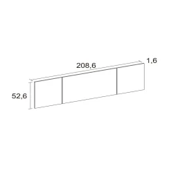 Cabecero Reims diseño mural blanco mate 52,6x208,6x1,6 cm