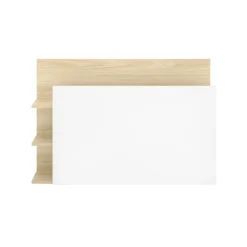 Cabecero Tori 3 estantes blanco/natural 73x106,2x20 cm