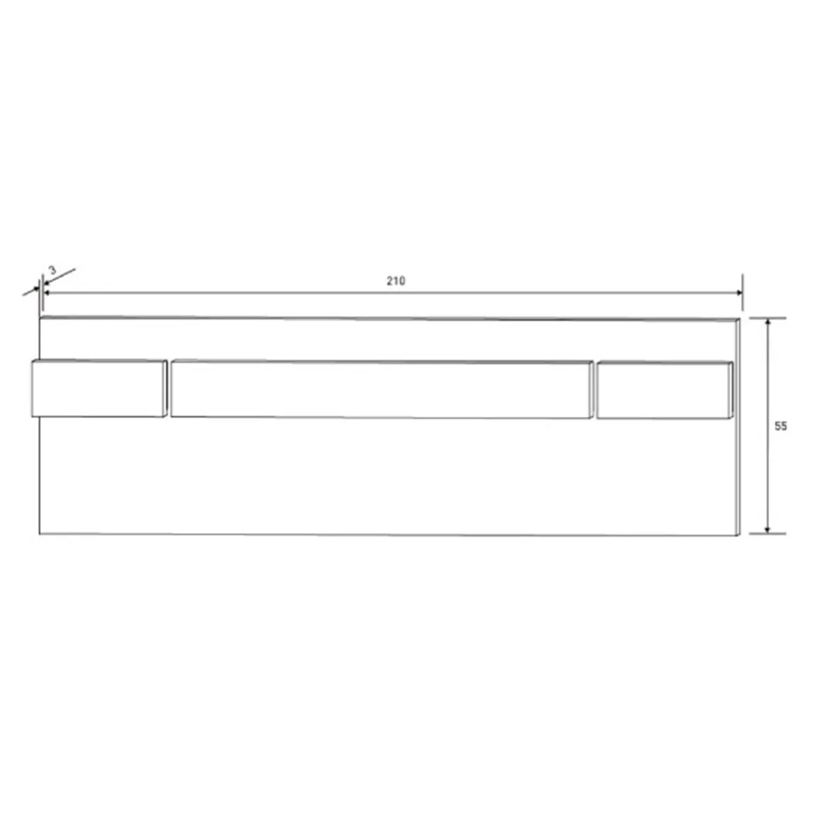 Cabezal de cama Soto LED 55x210x3 cm