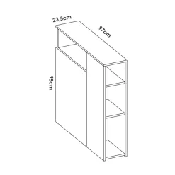 Cabezal para cama Ten compartimentos laterales 95x97,5x23,5 cm
