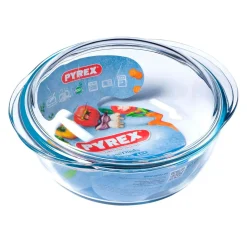 Cacerola de vidrio Essentials Pyrex forma redonda con tapa