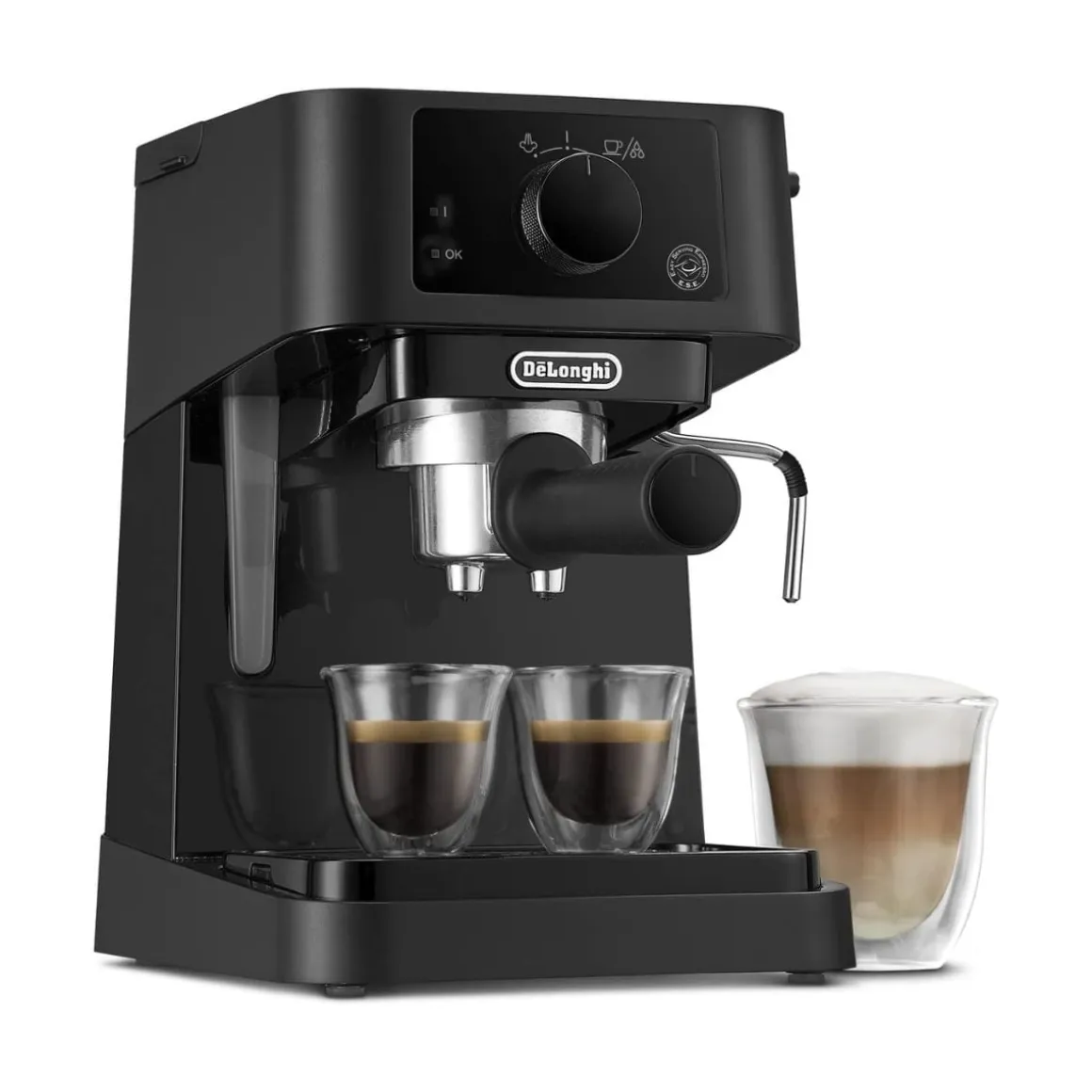 Cafetera espresso DeLonghi Stilosa EC235.BK 1100W 1L espumador flexible 1-2 tazas negro