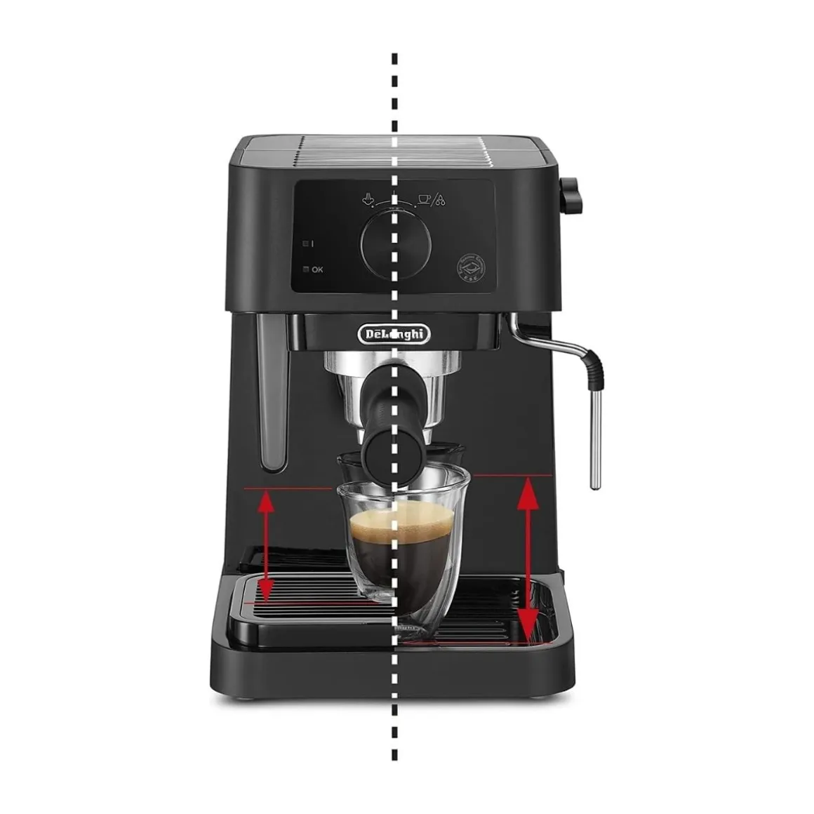 Cafetera espresso DeLonghi Stilosa EC235.BK 1100W 1L espumador flexible 1-2 tazas negro