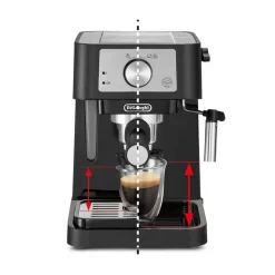 Cafetera espresso DeLonghi Stilosa 1100W 2 tazas con vaporizador negro