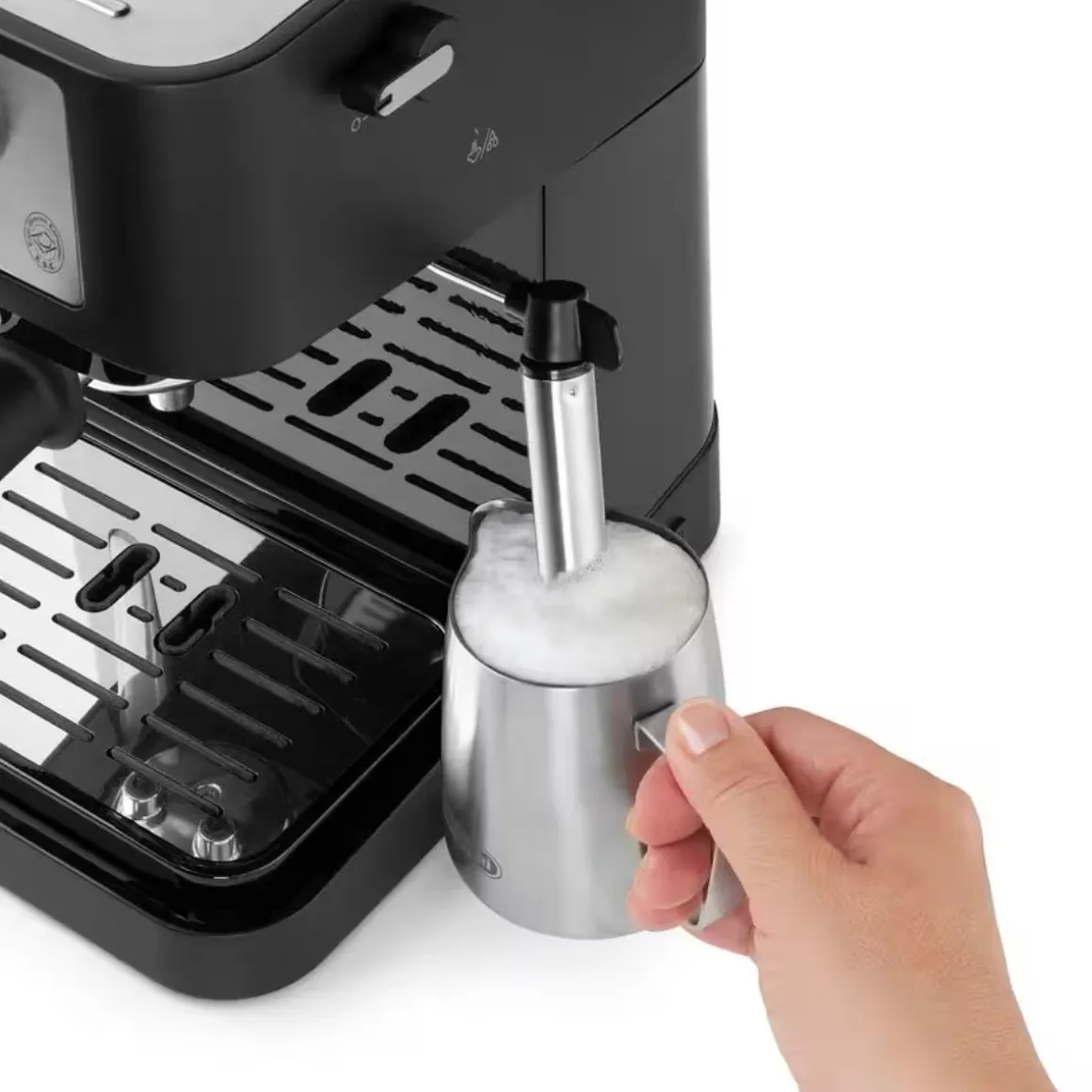 Cafetera espresso DeLonghi Stilosa 1100W 2 tazas con vaporizador negro