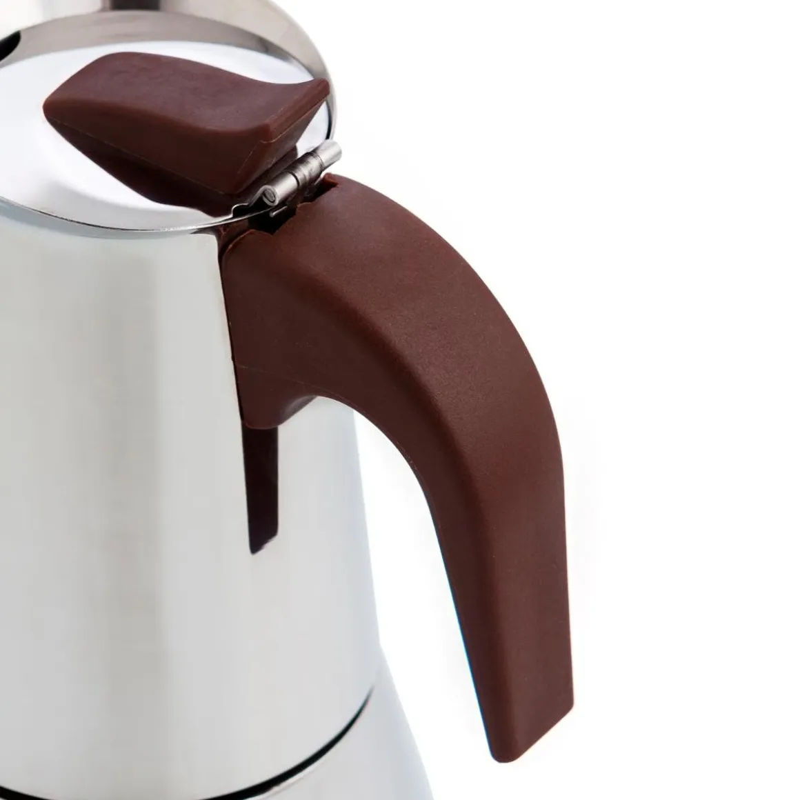 Cafetera Milan Quid con asa acero inox granate