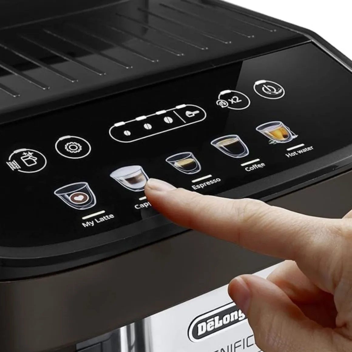 Cafetera superautomática DeLonghi Magnifica Evo 1100W 1,8L MyMenu 1-2 tazas negro
