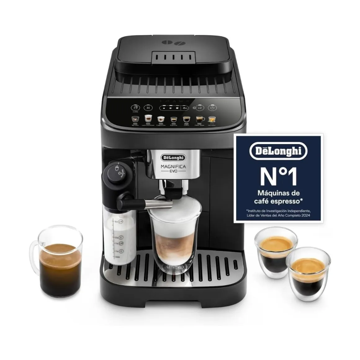 Cafetera superautomática DeLonghi Magnifica Evo 1100W 1,8L MyMenu 1-2 tazas negro