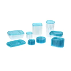 Caja de almacenamiento 50 tuppers con tapa azul