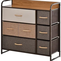 Cajonera Bolt Homcom 7 cajones de tela multicolor 78,5x80x29 cm