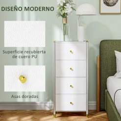 Cajonera Tibio Homcom 4 cajones plegables 98x46x30 cm