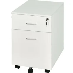 Cajonera Vinsetto 2 cajones con llave+ruedas blanco 58x40x49 cm