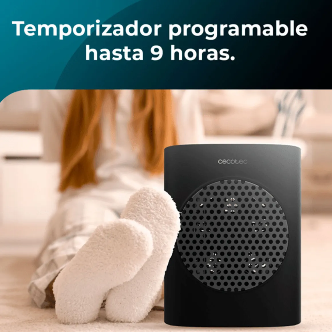 Calefactor cerámico Cecotec ReadyWarm 1570 Max Ceramic Smart Black 1500W con temporizador negro