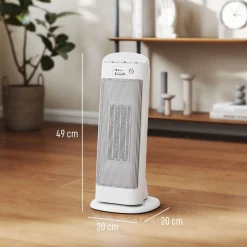 Calefactor cerámico Homcom 2000W 3 modos oscilación blanco