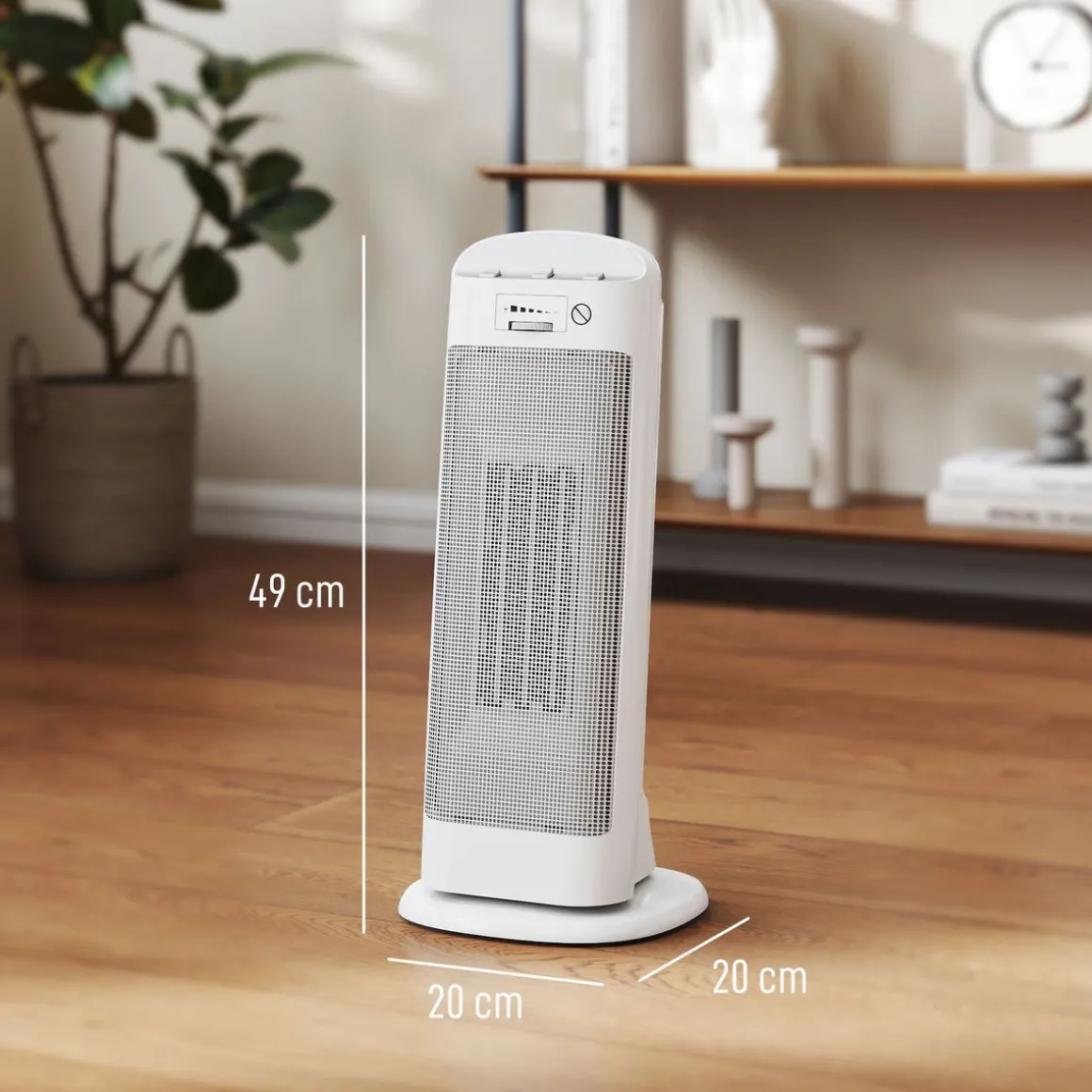 Calefactor cerámico Homcom 2000W 3 modos oscilación blanco