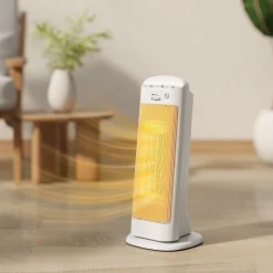 Calefactor cerámico Homcom 2000W 3 modos oscilación blanco