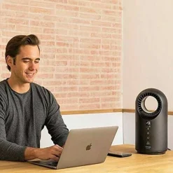 Calefactor Ready Warm 8400 Bladeless Connected 1500W Wifi oscilante/panel táctil negro