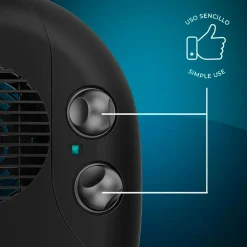 Calefactor ventilador Cecotec ReadyWarm 2000 Max Horizon Black 2000W diseño horizontal negro