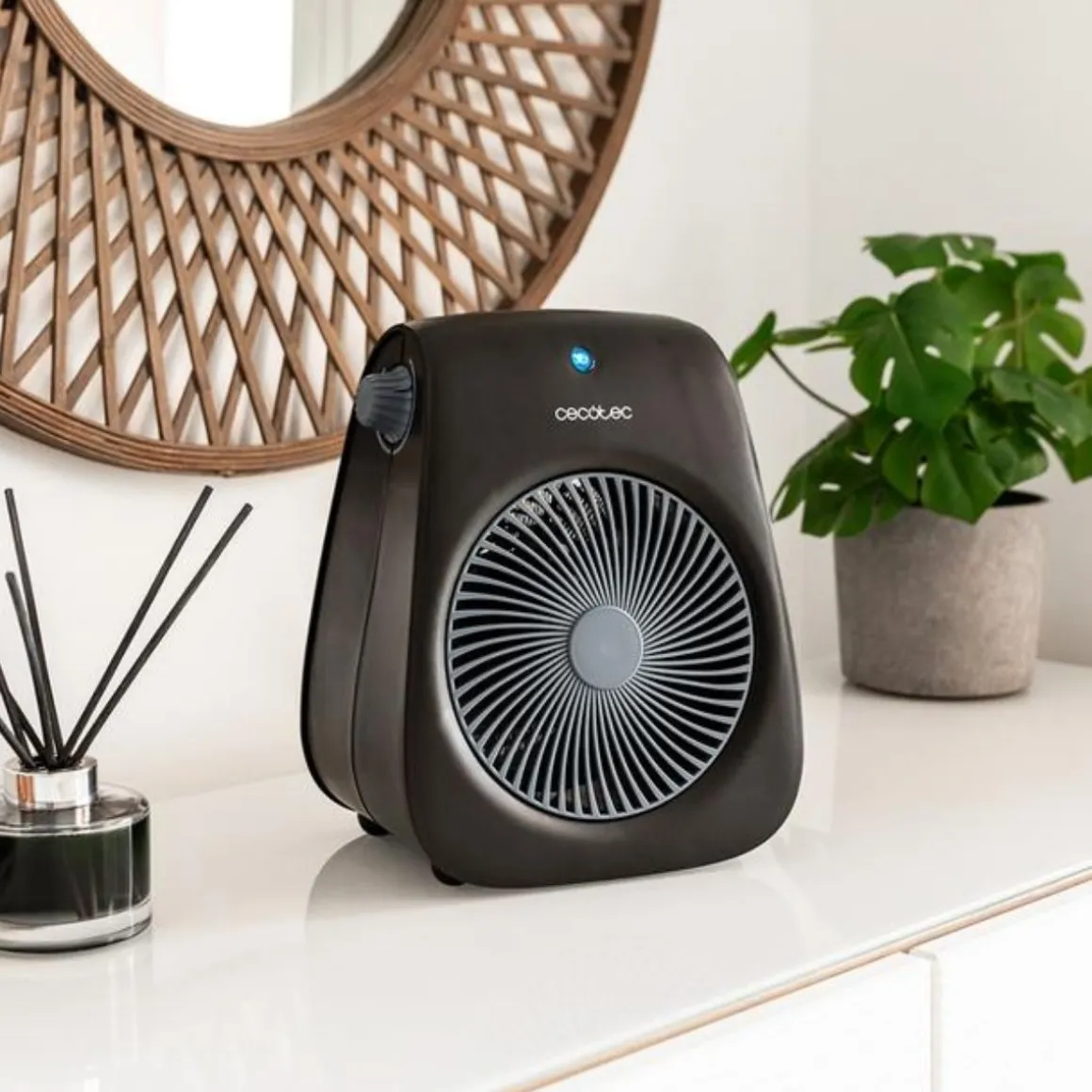 Calefactor ventilador Cecotec ReadyWarm 2000 Max Force 2000W 2 potencias 3 modos negro
