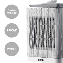 Calefactor ventilador Svan SCEC1500V 1500W 3 niveles oscilante blanco