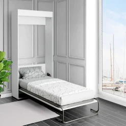 Cama abatible vertical sistema anticierre blanco 90x190 cm