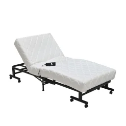 Cama articulada plegable con mando a distancia blanco 40,5x85x195 cm