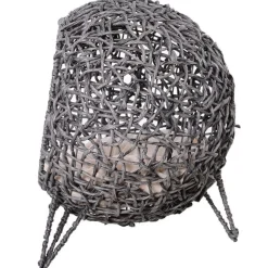 Cama cueva para gatos PawHut de ratán con cojín