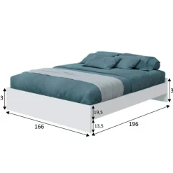 Cama de matrimonio Ethna blanco 160x190 cm