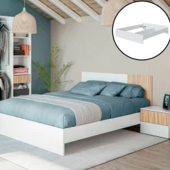 Cama de matrimonio Ethna blanco 160x190 cm