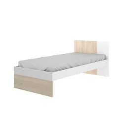 Cama Dina con 2 cajones extraíbles natural/blanco 79x97x196 cm