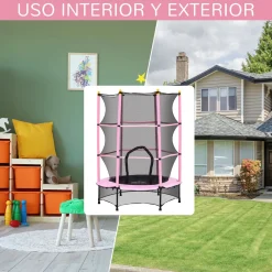 Cama elástica Jump Homcom entrada con cremallera y red de seguridad Ø140x190 cm