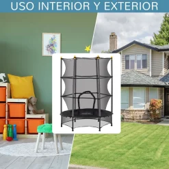 Cama elástica Jump Homcom entrada con cremallera y red de seguridad Ø140x190 cm