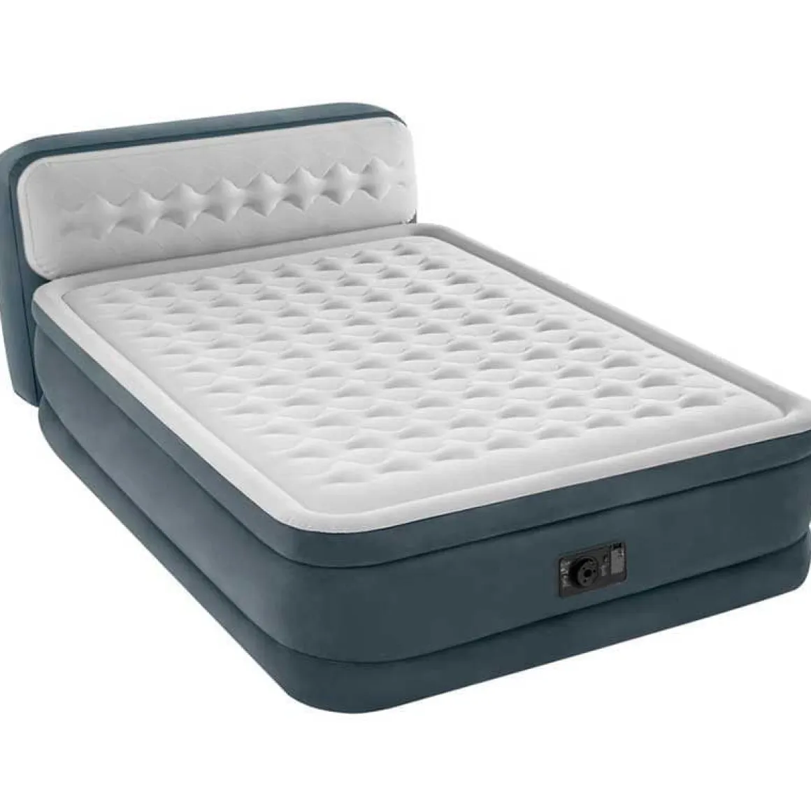 Cama hinchable Dura-Beam Deluxe Intex 2 usuarios con bomba eléctrica gris 46x152x236 cm