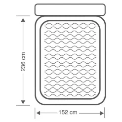 Cama hinchable Dura-Beam Deluxe Intex 2 usuarios con bomba eléctrica gris 46x152x236 cm